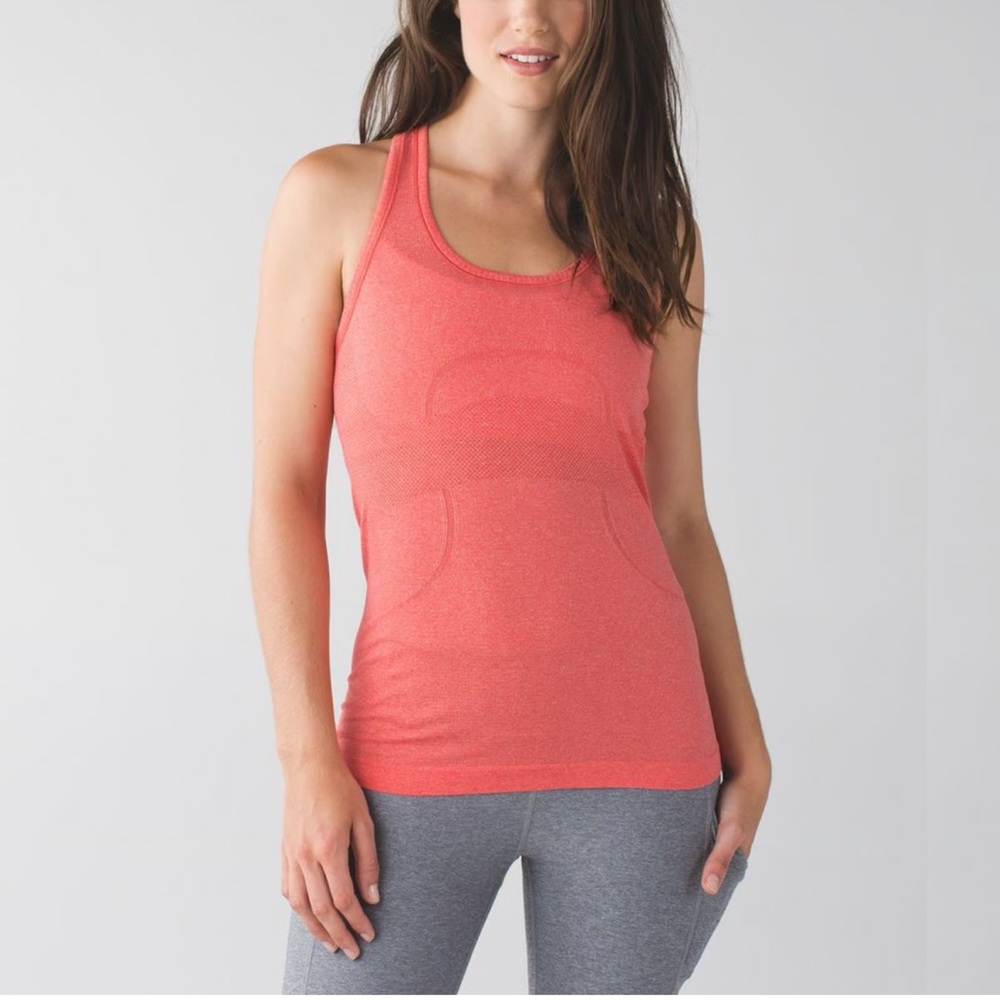 Lululemon Spring Grapefruit Swiftly Tech Tank Top Size 6, Waist Length